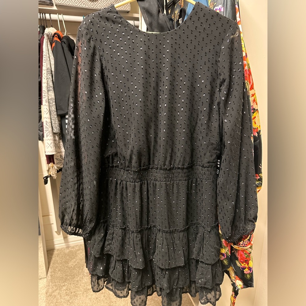 Black ruffled dress